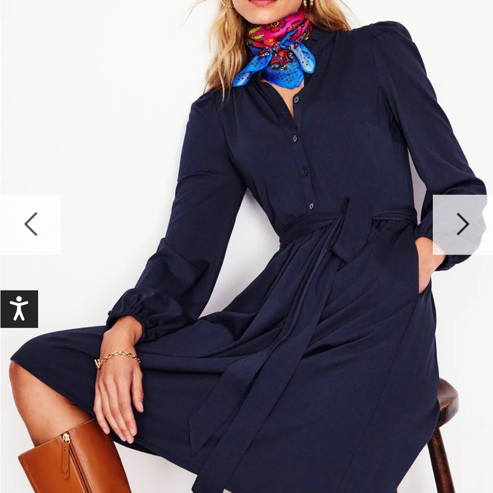 Boden Navy Long Sleeve Dress